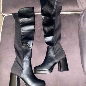NIB- BAMBOO Black Over the Knee Boots